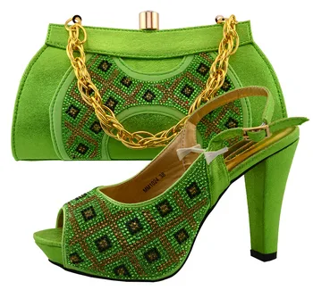 Charming African shoes and bag set for party women pumps high heel open toes dress shoes in green MM1024
Charming African shoes and bag set for party women pumps high heel open toes dress shoes in green MM1024