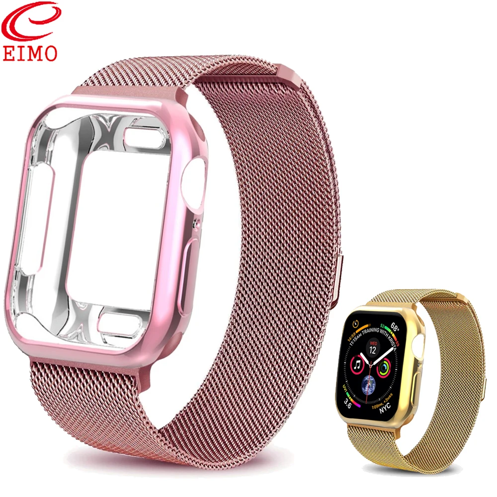 EIMO Case+Watch Strap For Apple Watch band 4 iwatch band 44mm 40mm milanese loop Wrist bracelet Stainless Steel Mesh watchband
EIMO Case+Watch Strap For Apple Watch band 4 iwatch band 44mm 40mm milanese loop Wrist bracelet Stainless Steel Mesh watchband