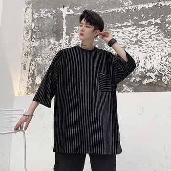 Men's short-sleeved T-shirt 2019 summer new velvet striped short-sleeved T-shirt lovers young people personality men's clothing
Men's short-sleeved T-shirt 2019 summer new velvet striped short-sleeved T-shirt lovers young people personality men's clothing