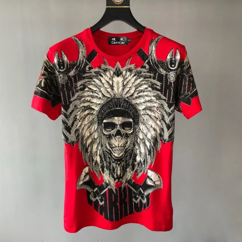 PP Bag Packaging!Mens Luxury Brand Designer T-shirt 100% Cotton Top Tees Native American Skull Top Quality Men's T Shirts
PP Bag Packaging!Mens Luxury Brand Designer T-shirt 100% Cotton Top Tees Native American Skull Top Quality Men's T Shirts