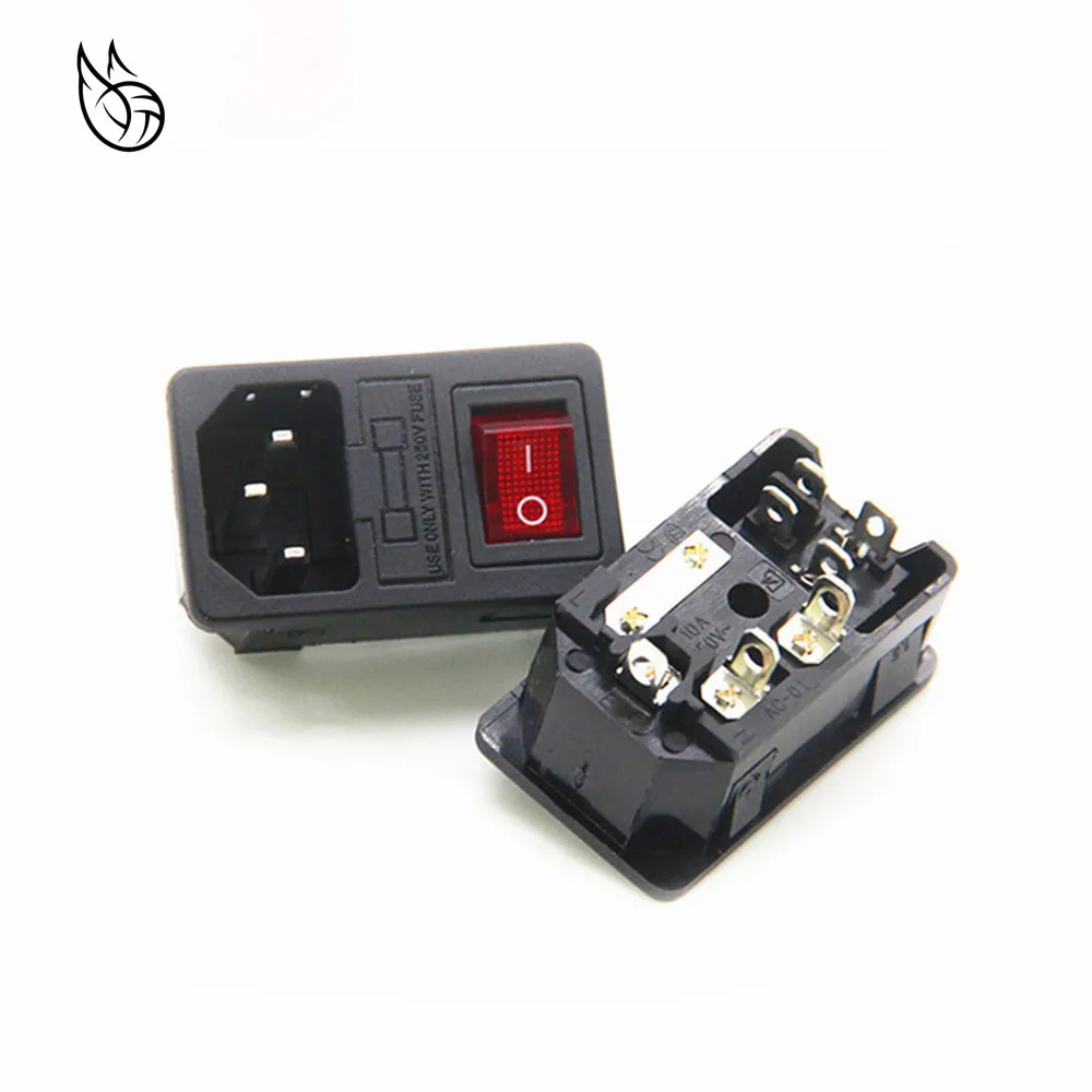 Red Rocker Switch Fused IEC 320 C14 Inlet Power Socket Fuse Switch Connector Plug Connector
Red Rocker Switch Fused IEC 320 C14 Inlet Power Socket Fuse Switch Connector Plug Connector