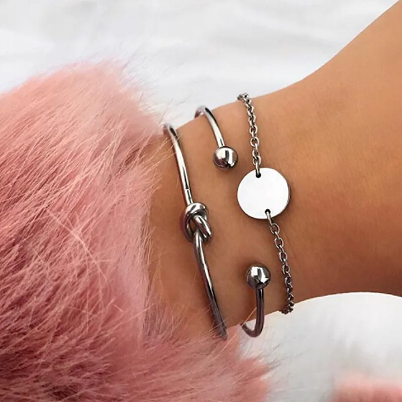 Somsoar Jewelry Top Fashion the Knot Bracelet C shape Stainless Steel Cuff Bangle for Women as Gift 10pcs/lot | Украшения и