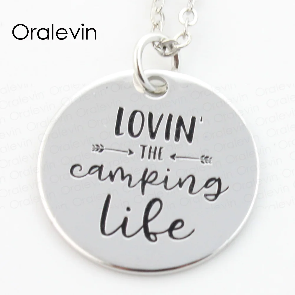 Wholesale LOVIN THE CAMPING LIFE Engraved Disc Pendant Charms Necklace Lover Gift Jewelry 10Pcs/Lot,#LN247
Wholesale LOVIN THE CAMPING LIFE Engraved Disc Pendant Charms Necklace Lover Gift Jewelry 10Pcs/Lot,#LN247
