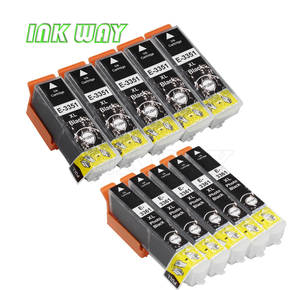 INK WAY 10 pack T3351 T3361 black compatible ink cartridge for Expression Premium XP-540 XP-640 XP-900 XP-645 etc.
INK WAY 10 pack T3351 T3361 black compatible ink cartridge for Expression Premium XP-540 XP-640 XP-900 XP-645 etc.