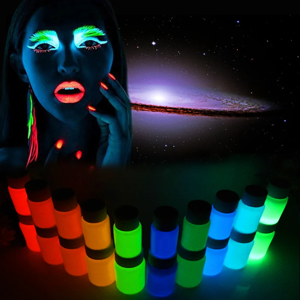 30g 10color DIY Graffiti Paint Luminous Acrylic Glow In The Dark Pigment Party Fluorescent Body Paint Luminous Art For Party
30g 10color DIY Graffiti Paint Luminous Acrylic Glow In The Dark Pigment Party Fluorescent Body Paint Luminous Art For Party
