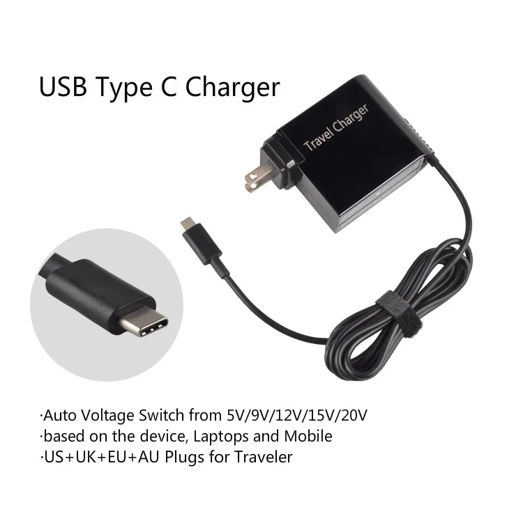 20V 3.25A 65W Universal USB Type C Laptop Mobile Phone Power Adapter Charger for Lenovo Asus HP Dell Xiaomi Huawei Google
20V 3.25A 65W Universal USB Type C Laptop Mobile Phone Power Adapter Charger for Lenovo Asus HP Dell Xiaomi Huawei Google