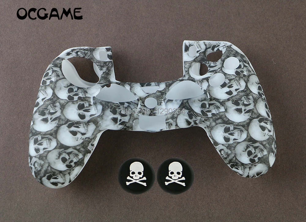 OCGAME skull Silicone Anti-Slip Protective Case cover with 2x Skull Style Joystick caps for PS4 PRO Controller
OCGAME skull Silicone Anti-Slip Protective Case cover with 2x Skull Style Joystick caps for PS4 PRO Controller