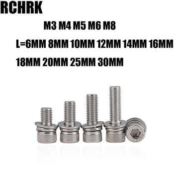 DIN912 M3 M4 M5 M6 M8 304 stainless steel triple combination hexagon screws cylinder head with flat cushion screw set sus304
DIN912 M3 M4 M5 M6 M8 304 stainless steel triple combination hexagon screws cylinder head with flat cushion screw set sus304