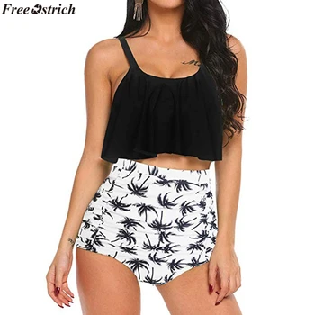 FREE OSTRICH High quality ladies leaf print palm flower ruffled high waist two-piece ladies 2019 high waist
FREE OSTRICH High quality ladies leaf print palm flower ruffled high waist two-piece ladies 2019 high waist
