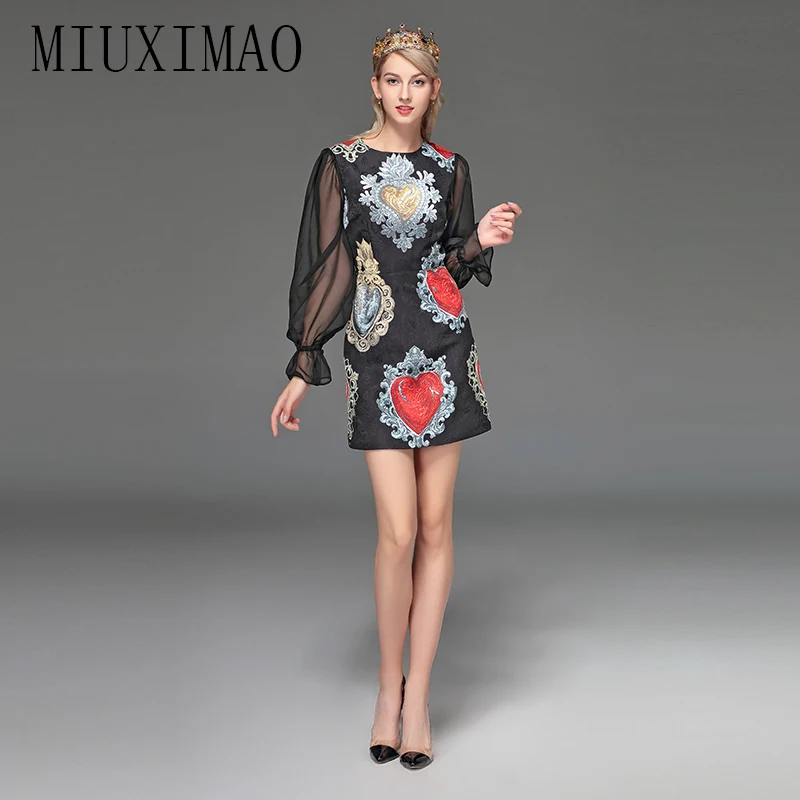 MIUXIMAO 2019 Runway Designer Dress Women's Elegant Casual And Lantern Sleeve PatchworkPrinted Vintage Short Dress vestido
MIUXIMAO 2019 Runway Designer Dress Women's Elegant Casual And Lantern Sleeve PatchworkPrinted Vintage Short Dress vestido