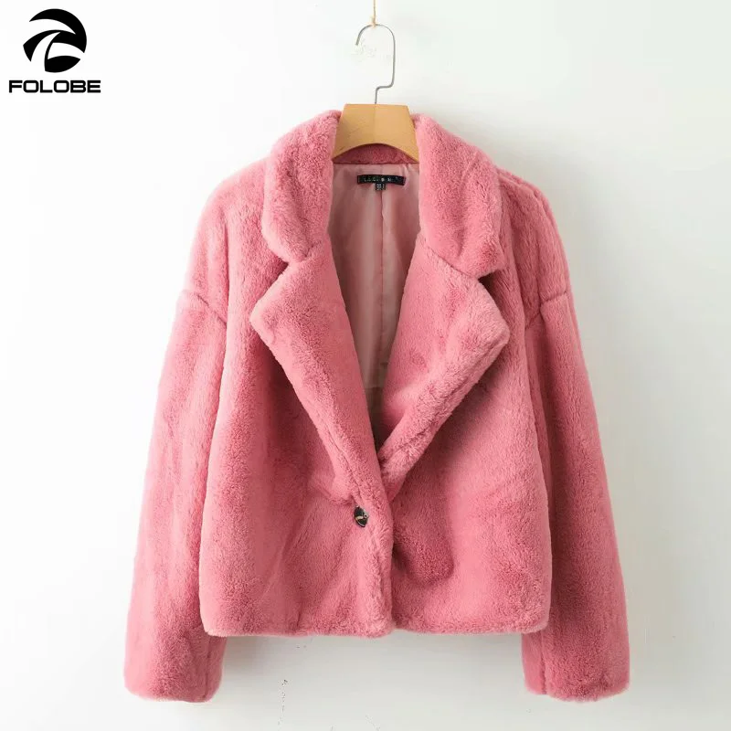 FOLOBE Fashion Artificial Faux Fur Coat Pink Jacket Outwear Women Short Turn-down Collar Autumn Winter Casual Party Overcoat
FOLOBE Fashion Artificial Faux Fur Coat Pink Jacket Outwear Women Short Turn-down Collar Autumn Winter Casual Party Overcoat