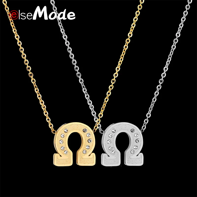 ELSEMODE Stainless Steel CZ Stone Greek Omegas Symbol Pendant Necklace Simple Gold Capital Letter Neckalces for Women Gift
ELSEMODE Stainless Steel CZ Stone Greek Omegas Symbol Pendant Necklace Simple Gold Capital Letter Neckalces for Women Gift