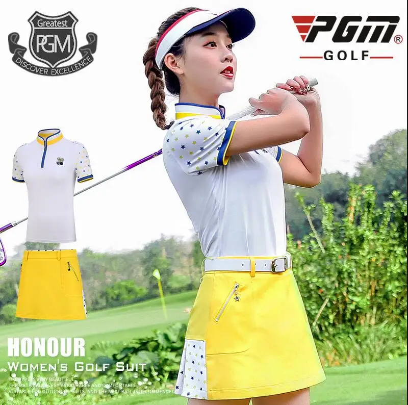 2019 Women's Golf sportswear Ladies Short Sleeve Zipper collar T-shirt Spring Summer Breathable Quick Dry Golf shirts Skirt Suts
2019 Women's Golf sportswear Ladies Short Sleeve Zipper collar T-shirt Spring Summer Breathable Quick Dry Golf shirts Skirt Suts