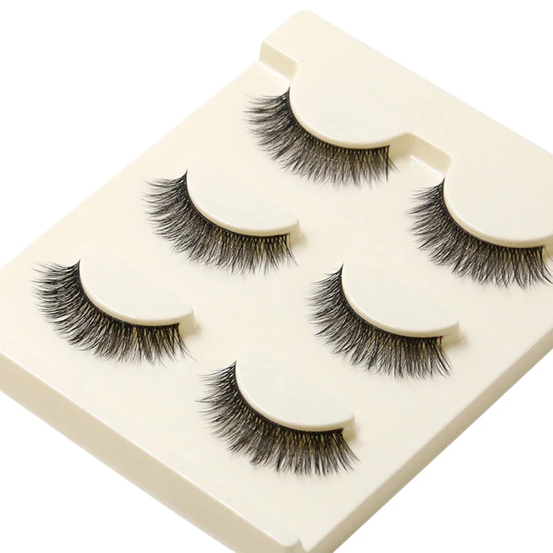 3 Pairs/set Fashion Woman Natural False Mink Eyelashes Long Thick Bushy Handmade Fake Faux Eye Extension Lashes | Красота и здоровье