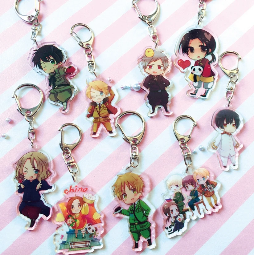 9 Pcs/lot Anime Axis Powers Hetalia acrylic Keychain keyring figure pendant toys gifts
9 Pcs/lot Anime Axis Powers Hetalia acrylic Keychain keyring figure pendant toys gifts