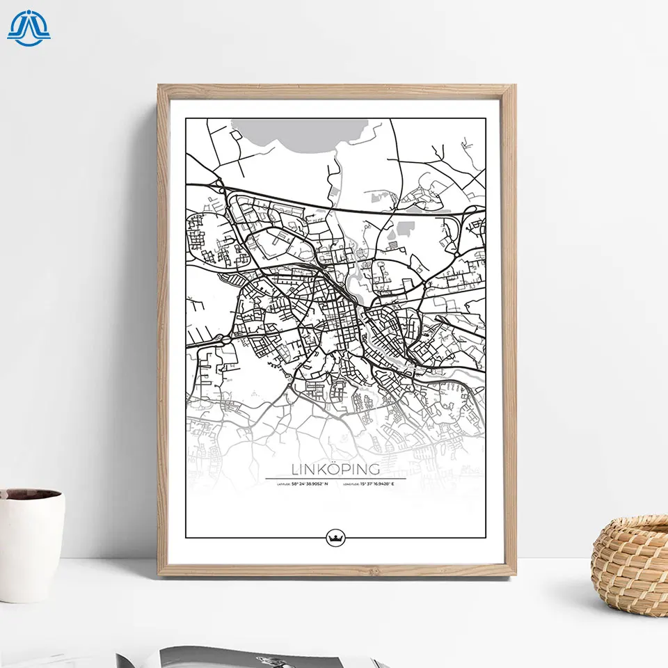 Sweden Landmark City Map Poster Black White Prints HD Stockholm Map Canvas Painting Wall Picture for Room Home Decor No Frame
Sweden Landmark City Map Poster Black White Prints HD Stockholm Map Canvas Painting Wall Picture for Room Home Decor No Frame