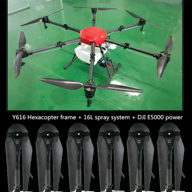 Y616 16L Agricultural spraying drone flight platform 1600mm waterproof hexacopter fold frame 16KG sprayer kit X8 / E5000 power
Y616 16L Agricultural spraying drone flight platform 1600mm waterproof hexacopter fold frame 16KG sprayer kit X8 / E5000 power