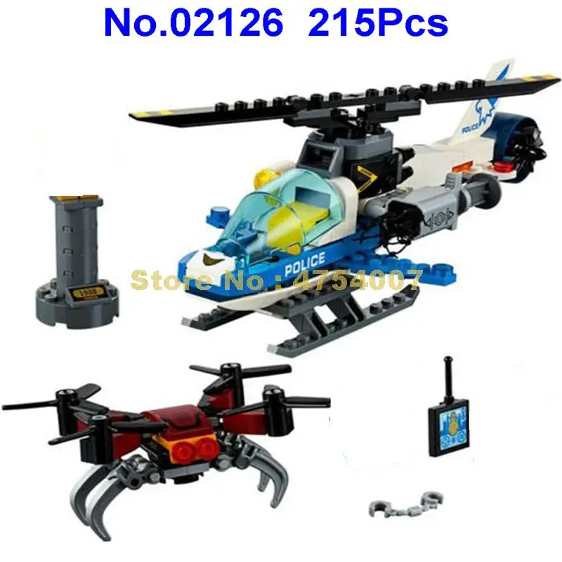 215pcs sky city police helicopter drone chase 3 figures building blocks 60207 Toy
215pcs sky city police helicopter drone chase 3 figures building blocks 60207 Toy