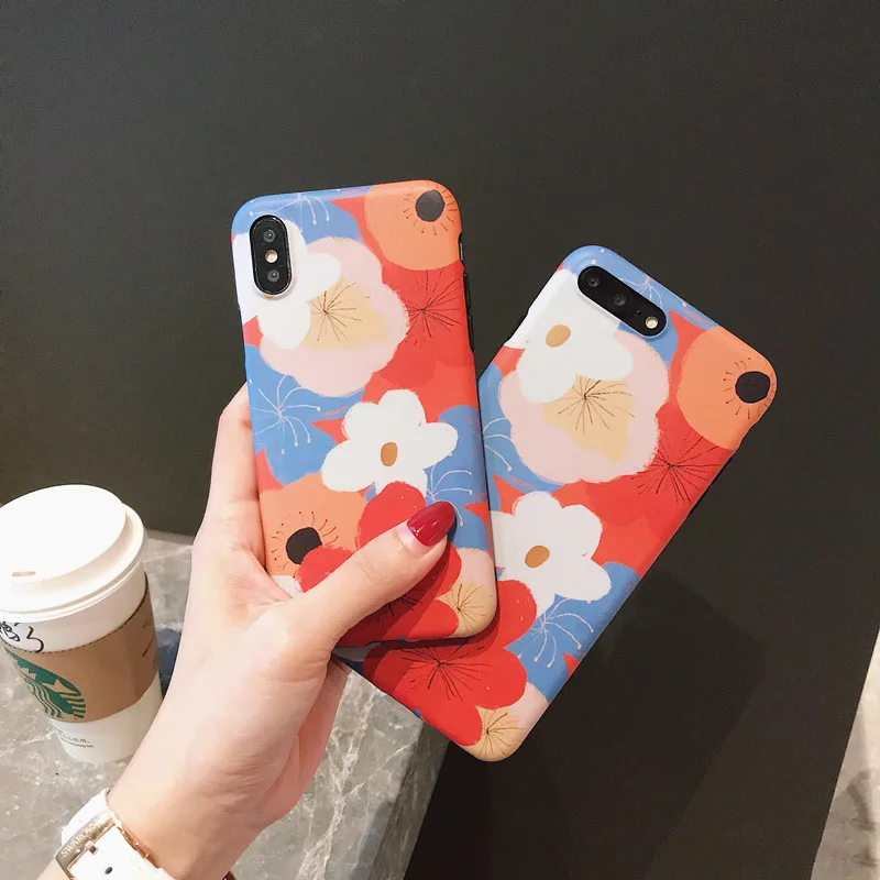Fashion Colorful Flower Phone Case For iphone 7 8 6 6s plus Case For iphone X Back Cover Luxury Floral Soft IMD Cases Matte Capa
Fashion Colorful Flower Phone Case For iphone 7 8 6 6s plus Case For iphone X Back Cover Luxury Floral Soft IMD Cases Matte Capa