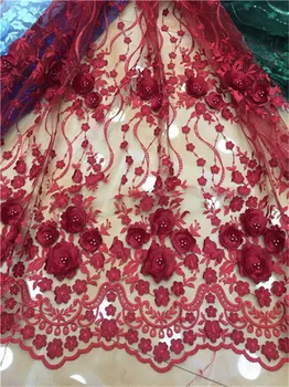 Very Good Quality Applique Design Lace Fabric Beaded Tulle French Lace With 3d flowers Wedding party dress lace red
Very Good Quality Applique Design Lace Fabric Beaded Tulle French Lace With 3d flowers Wedding party dress lace red