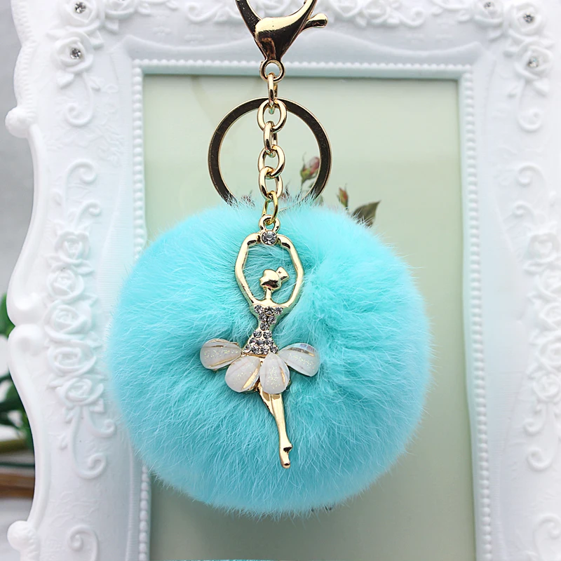 Rhinestone Ballet Angel Fur Ball Key Chain Women Fur Pompom Keychain Pompons Keyring Trinket Charm Bag Key Ring Holder Jewelry
Rhinestone Ballet Angel Fur Ball Key Chain Women Fur Pompom Keychain Pompons Keyring Trinket Charm Bag Key Ring Holder Jewelry