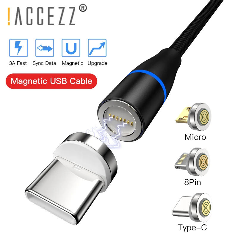 !ACCEZZ Magnetic USB Cable 3A Charging Sync Data Cables Lighting For iPhone XS MAX Micro USB Type-C Charge Line LED Charger Cord
!ACCEZZ Magnetic USB Cable 3A Charging Sync Data Cables Lighting For iPhone XS MAX Micro USB Type-C Charge Line LED Charger Cord