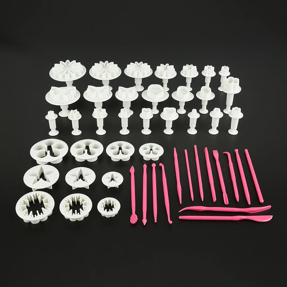47 Syles DIY Kitchen Baking Cake Decorating Mold Fondant Cookie Cake Cutter Ejector Stamp Plunger Cutters Embossed Mold Set
47 Syles DIY Kitchen Baking Cake Decorating Mold Fondant Cookie Cake Cutter Ejector Stamp Plunger Cutters Embossed Mold Set