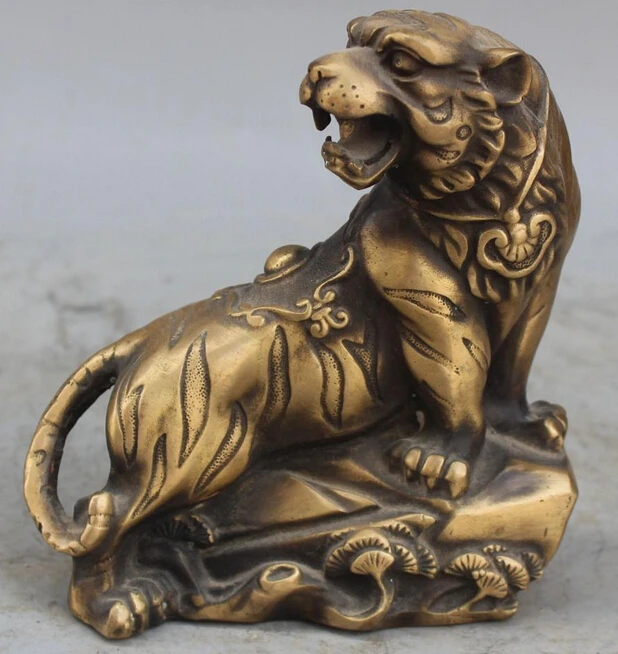 16CM Marked China FengShui Bronze Wealth Money Zodiac Animals Tiger Tigre Statue R0709
16CM Marked China FengShui Bronze Wealth Money Zodiac Animals Tiger Tigre Statue R0709