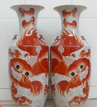 free shipping 24 China Polychrome Pottery WuCai Porcelain Foo Dog Lion Pot Bottle Vase Pair
free shipping 24 China Polychrome Pottery WuCai Porcelain Foo Dog Lion Pot Bottle Vase Pair