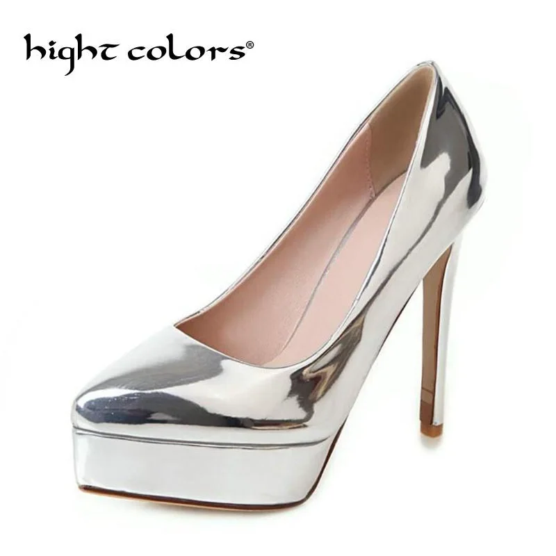2019 Brand New Platform Women Pumps Fashion Pointed toe Patent Leather Women High Heels Shoes Woman Gold Sliver Size 45 46 47 48
2019 Brand New Platform Women Pumps Fashion Pointed toe Patent Leather Women High Heels Shoes Woman Gold Sliver Size 45 46 47 48