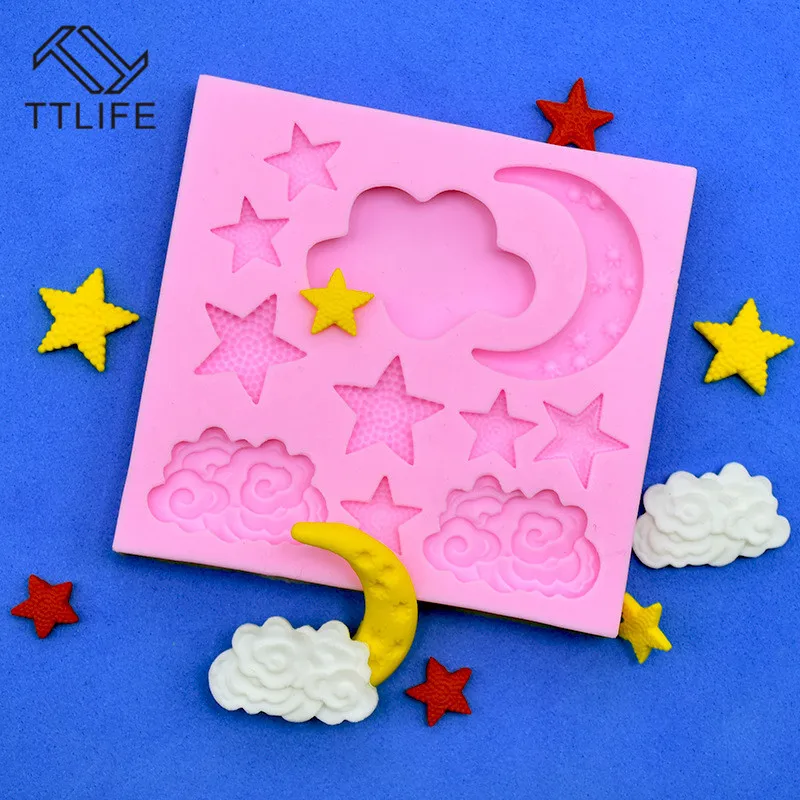 TTLIFE Star Moon Cloud Silicone Mold Weather Fondant Cake Decorating DIY Tool Chocolate Dessert Baking Mould Kitchen Accessories
TTLIFE Star Moon Cloud Silicone Mold Weather Fondant Cake Decorating DIY Tool Chocolate Dessert Baking Mould Kitchen Accessories