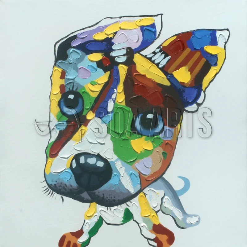 Modern art colorful animal dog oil painting on canvas for kids room wall art
Modern art colorful animal dog oil painting on canvas for kids room wall art