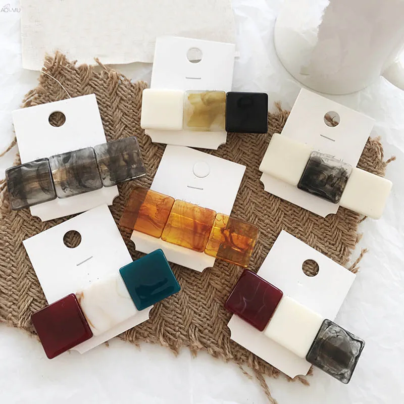 AOMU Korea Fashion Hit Color Resin Hairpins Geometric Square Hair Clips for Women Girls Hair Accessories Hairgrip
AOMU Korea Fashion Hit Color Resin Hairpins Geometric Square Hair Clips for Women Girls Hair Accessories Hairgrip