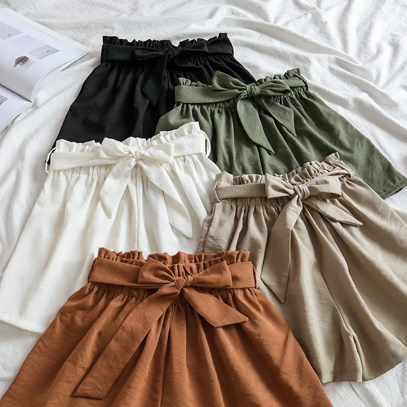 Woherb New Summer 2019 Bow Bandage Shorts Women Elegant Thin Wide Leg Shorts Loose High Waist Casual Short Feminino 22732
Woherb New Summer 2019 Bow Bandage Shorts Women Elegant Thin Wide Leg Shorts Loose High Waist Casual Short Feminino 22732