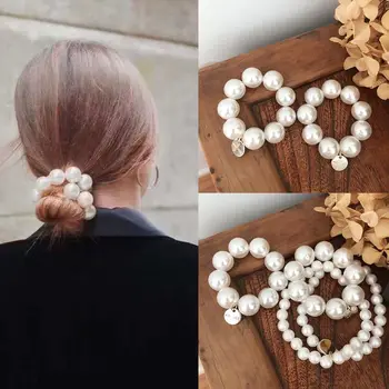 Korean Imitation Pearl Beading Hair Ties Women Metal Pendant Charms Elastic Bracelet DIY Hair Styling Decorative Ponytail Holder
Korean Imitation Pearl Beading Hair Ties Women Metal Pendant Charms Elastic Bracelet DIY Hair Styling Decorative Ponytail Holder