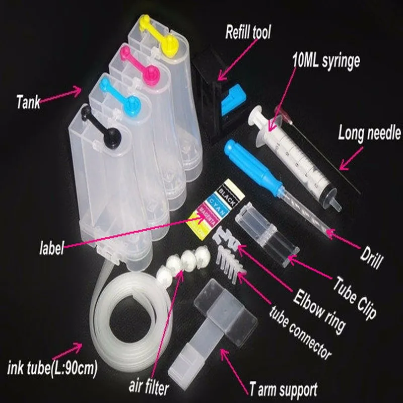 Continuous Ink Supply System Universal 4Color CISS kit with accessaries ink tank with Drill pumping ink folder
Continuous Ink Supply System Universal 4Color CISS kit with accessaries ink tank with Drill pumping ink folder