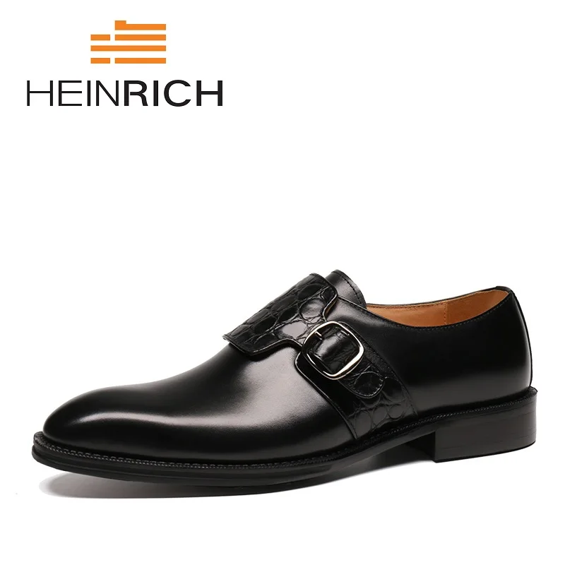 HEINRICH 2018 Spring/Autumn Men Shoes Luxury New Brand Genuine Leather Black Brown Formal Dress Buckle Straps Wedding Shoes
HEINRICH 2018 Spring/Autumn Men Shoes Luxury New Brand Genuine Leather Black Brown Formal Dress Buckle Straps Wedding Shoes
