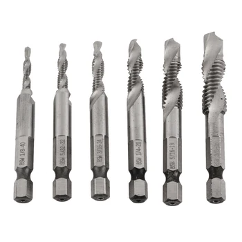 6Pcs HSS Combination Drill Tap Bit 1/8" 5/32" 3/16" 1/4" 5/16" 3/8" Drill Tap Bits Hex Shank Deburr Countersink Set
6Pcs HSS Combination Drill Tap Bit 1/8" 5/32" 3/16" 1/4" 5/16" 3/8" Drill Tap Bits Hex Shank Deburr Countersink Set