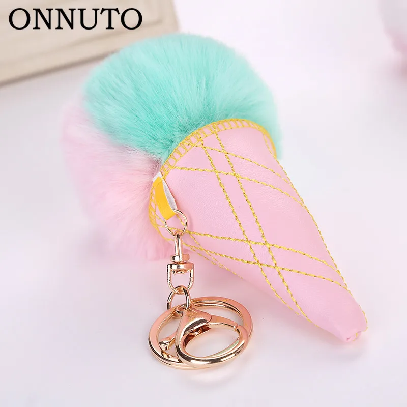 Ice Cream Keychain PU Leather Bag Key Chain Double Color Fur Ball Keychain Ice Cream Shaped Cute Car Key Chain Handbag Keyring
Ice Cream Keychain PU Leather Bag Key Chain Double Color Fur Ball Keychain Ice Cream Shaped Cute Car Key Chain Handbag Keyring