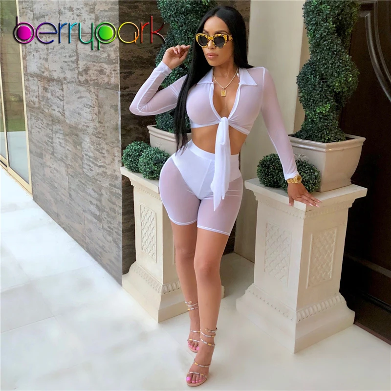 BerryPark Sexy Mesh Two Piece Sets 2019 Summer Hollow Out Bandage Bodysuit for Women Long Sleeve Badydoll Top + Shorts 2 PCS Set
BerryPark Sexy Mesh Two Piece Sets 2019 Summer Hollow Out Bandage Bodysuit for Women Long Sleeve Badydoll Top + Shorts 2 PCS Set