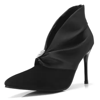 Fashion Boots Silk Crystal Women Super High Heel Ankle Boots Slip On Pointed Toe Party Spring Autumn Female Shoes Red Black
Fashion Boots Silk Crystal Women Super High Heel Ankle Boots Slip On Pointed Toe Party Spring Autumn Female Shoes Red Black