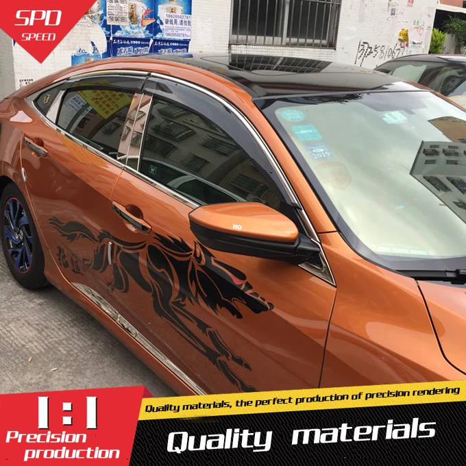 For 16 Civic Plastic Window Visor Vent Shades Sun Rain Deflector Guard For Honda Civic Auto Accessories 4PCS/SET 2016-2017
For 16 Civic Plastic Window Visor Vent Shades Sun Rain Deflector Guard For Honda Civic Auto Accessories 4PCS/SET 2016-2017