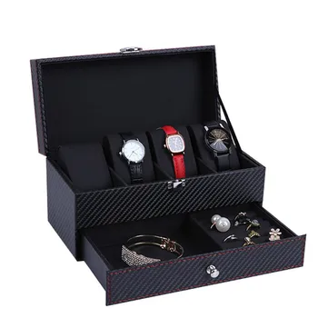 Carbon Fiber 4/6/12 Grids Double Drawer Watch Box Storage Showing Watches Display Storage Box Case Jewelry Watch Collector Case
Carbon Fiber 4/6/12 Grids Double Drawer Watch Box Storage Showing Watches Display Storage Box Case Jewelry Watch Collector Case