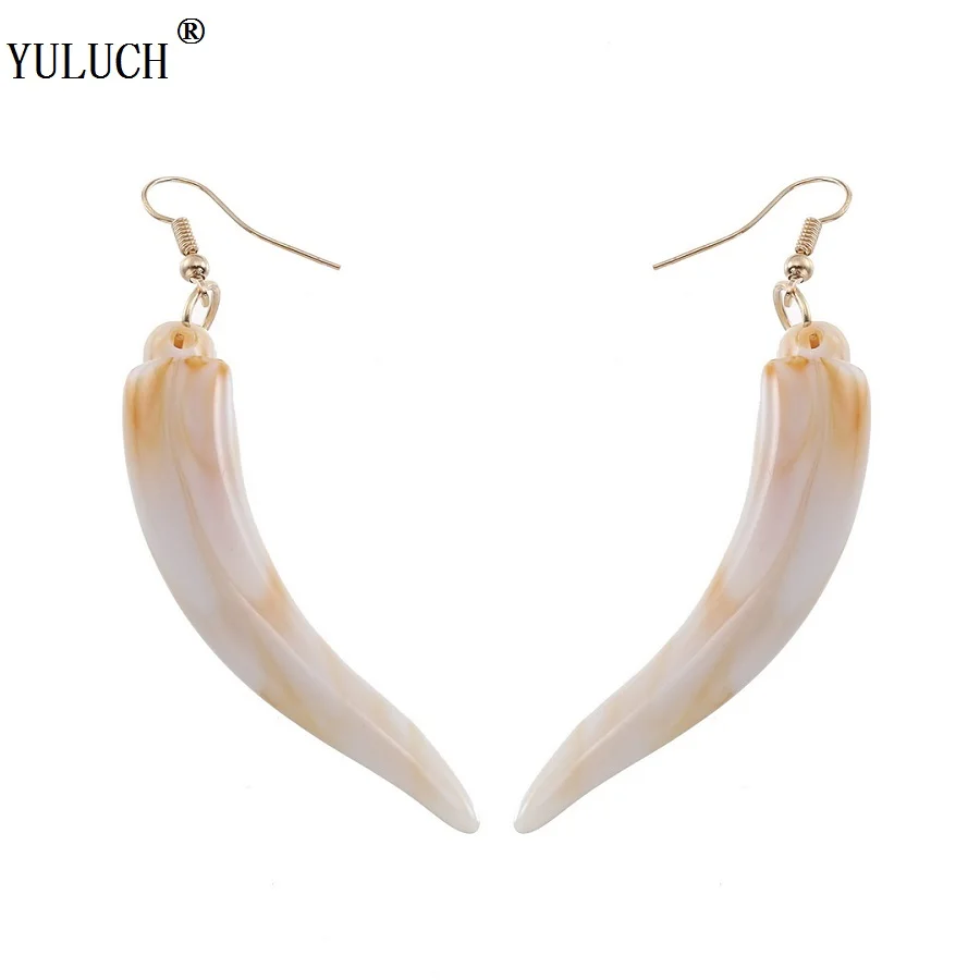 

YULUCH Novetly Resin Earrings OX Horn Resin Resin Earrings Two Colors Personalized Simple Style For Girls Woman Party Vocation