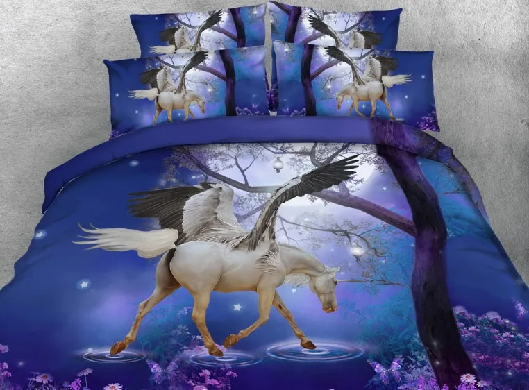 Unicorn Bedding set 3D duvet cover bed sheet linen bed in a bag sheets Luxury Cotton Super King queen size full twin double 4PCS 
Unicorn Bedding set 3D duvet cover bed sheet linen bed in a bag sheets Luxury Cotton Super King queen size full twin double 4PCS