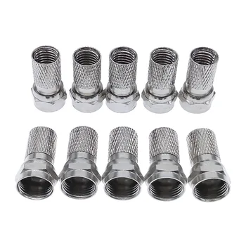 10 Pcs 75-5 F Connector Screw On Type For RG6 Satellite TV Antenna Coax Cable Twist-on Brass F Plug Connector
10 Pcs 75-5 F Connector Screw On Type For RG6 Satellite TV Antenna Coax Cable Twist-on Brass F Plug Connector