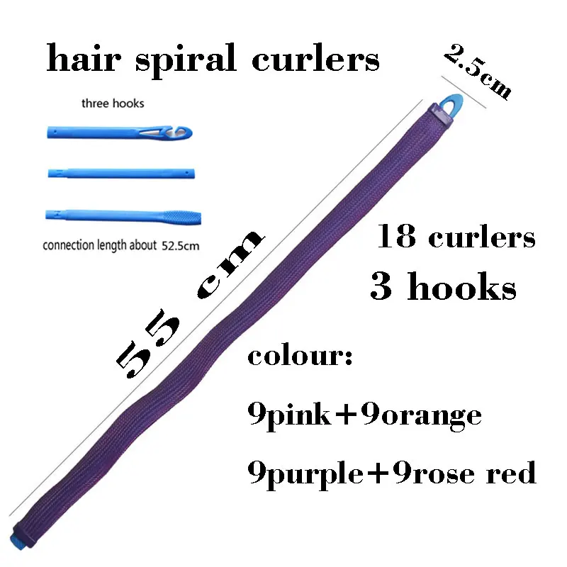 18 pcs 55cm high quality magic hair curlers can be used when sleeping soft curling iron no heat spiral hair rollers curls tools
18 pcs 55cm high quality magic hair curlers can be used when sleeping soft curling iron no heat spiral hair rollers curls tools