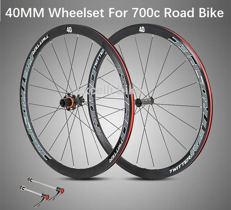 700CC Road Bicycle Wheelset 40MM Ultra-light Aluminium alloy Rim Road Bike wheels four bearing carbon fiber hub Bicicleta Wheels
700CC Road Bicycle Wheelset 40MM Ultra-light Aluminium alloy Rim Road Bike wheels four bearing carbon fiber hub Bicicleta Wheels