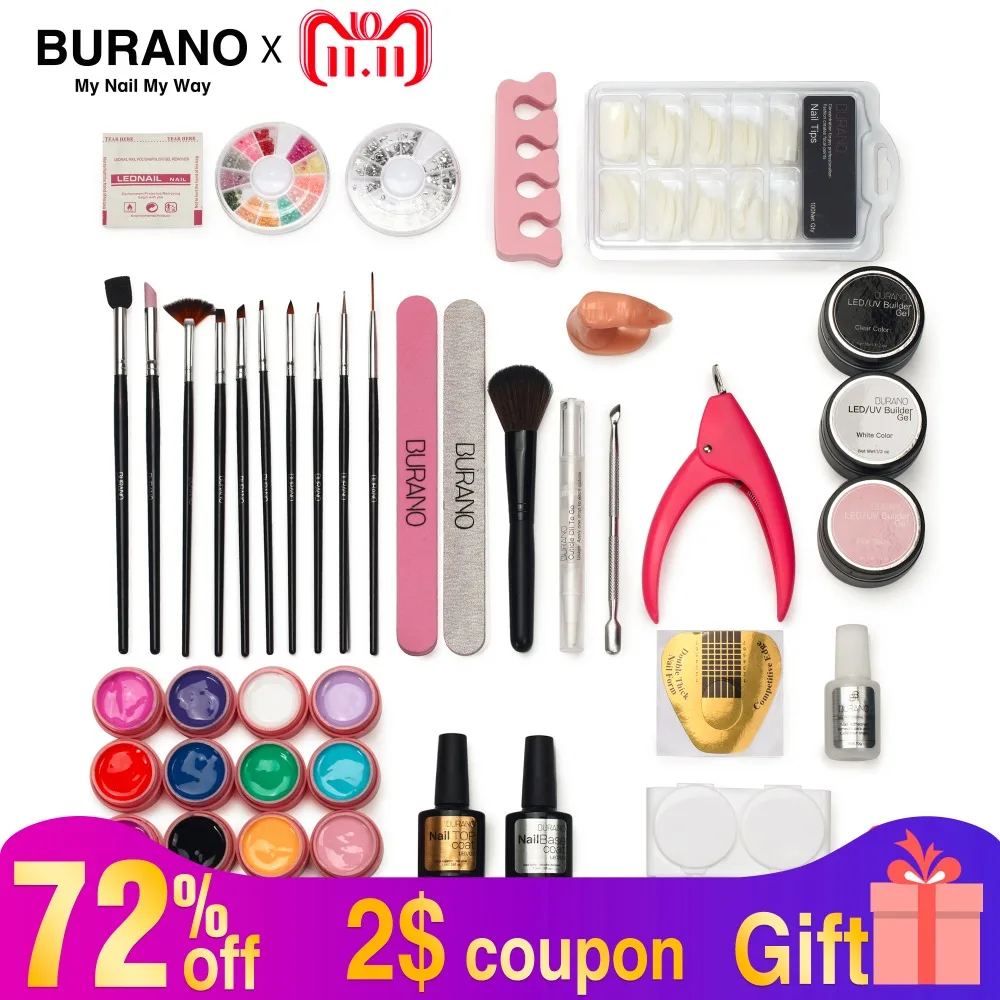Burano 12 Color UV Gel Practice Fingers Cutter top coat Nail Art DIY Tool Kits Sets manicure set 805
Burano 12 Color UV Gel Practice Fingers Cutter top coat Nail Art DIY Tool Kits Sets manicure set 805