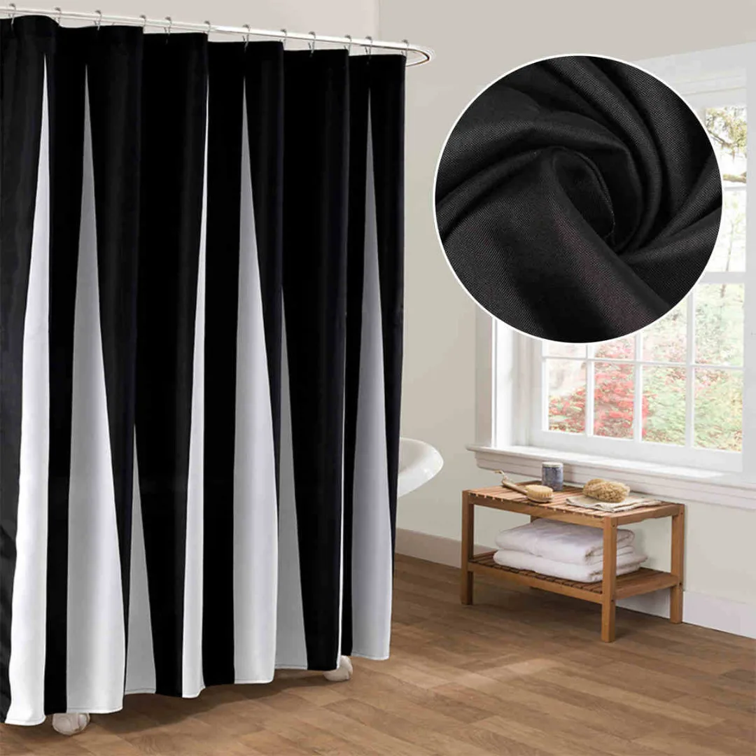 80x180cm Black&White Fabric Shower Curtain Liner Polyester Waterproof Bathroom Decor New